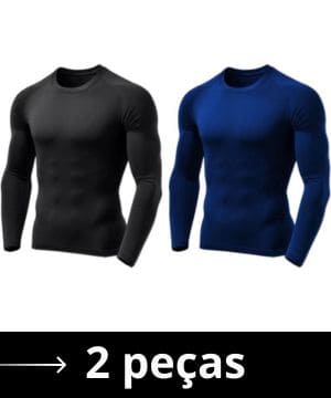 Kit 2 Camisas Masculina Manga Longa Proteção Solar Térmica UV 50 Compressão Segunda Pele