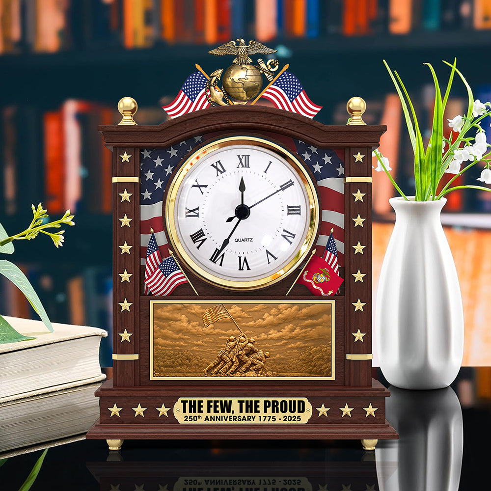 Military Desk Clock Plaque - Personalized 250th Anniversary Gift for Soldier 03huqn080725