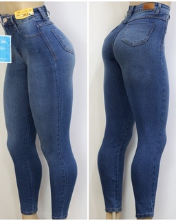 Calça Jeans Feminina Cintura Alta Strech com Cinta Modeladora