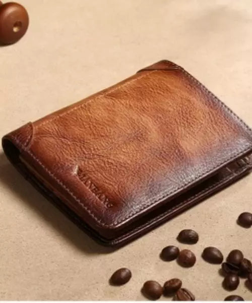 Carteira Masculina de Couro Legítimo com Janela Porta Documento e Cartões