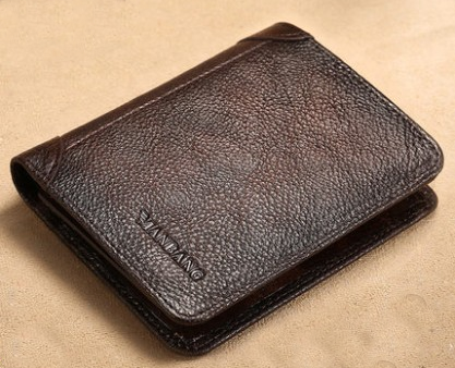 Carteira Masculina de Couro Legítimo com Janela Porta Documento e Cartões