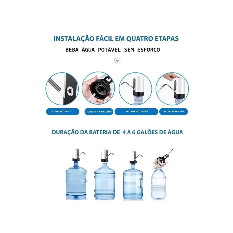 Bomba Automática Elétrica Dispenser para Bebedouro Galão de Água - Eu Piro - Descontos de pirar