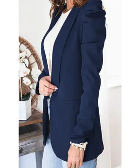 Blazer Feminino com Bolso e Manga Puff