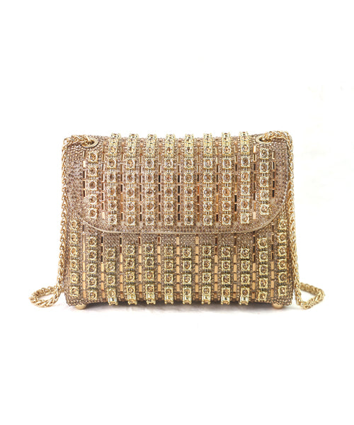 Bolsa de Festa com Corrente e Strass Arco-Íris