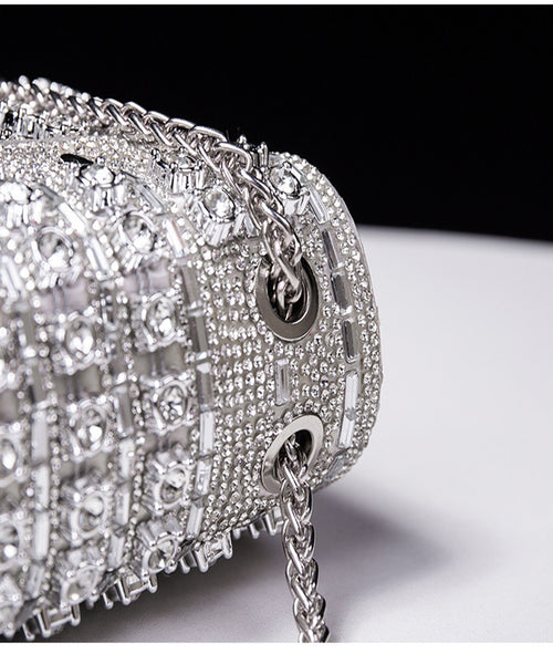 Bolsa de Festa com Corrente e Strass Arco-Íris