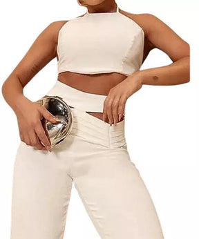 Conjunto Feminino Cropped e Calça Cintura Alta