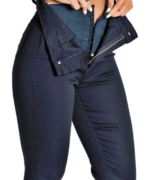Calça Jeans Feminina Cintura Alta Strech com Cinta Modeladora