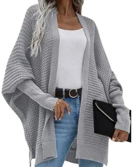 Cardigan Feminino Suéter de Malha Manga Morcego