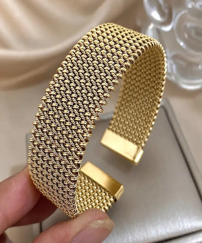 Pulseira Clássica de Malha Trançada em Aço Inoxidável