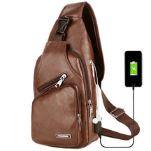 Bolsa Masculina Transversal  Bolsa Lateral Anti - Roubo com Carregamento USB e Alça de Ombro Ajustável