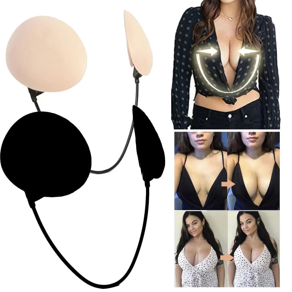 Sutiã Sem Frente PushUp Decote Profundo - Sutiã Invisível levanta seio - Eu Piro - Descontos de pirar
