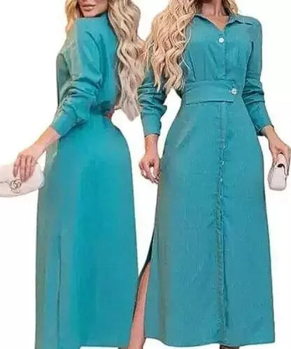 Vestido Feminino Midi Manga Longa