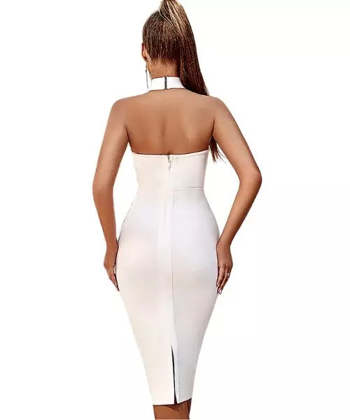 Vestido Tubinho Justo Branco Tomara que Caia