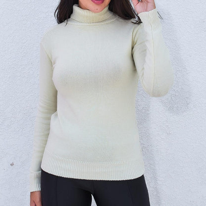Blusa Suéter Cacharrel Tricot Feminina Gola Alta Outono e Inverno - Eu Piro - Descontos de pirar
