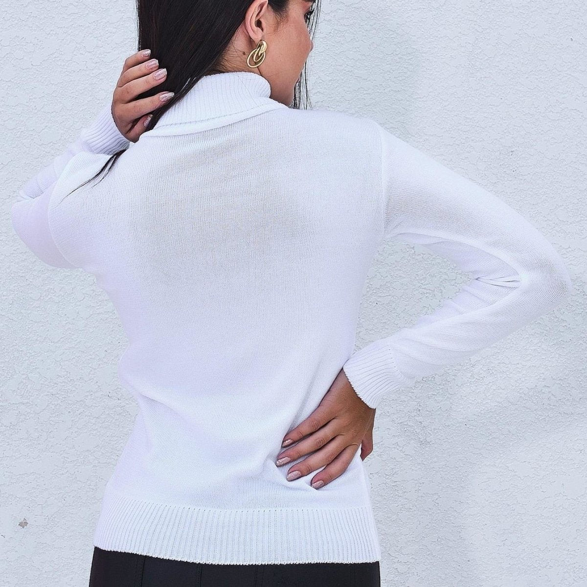 Blusa Suéter Cacharrel Tricot Feminina Gola Alta Outono e Inverno - Eu Piro - Descontos de pirar