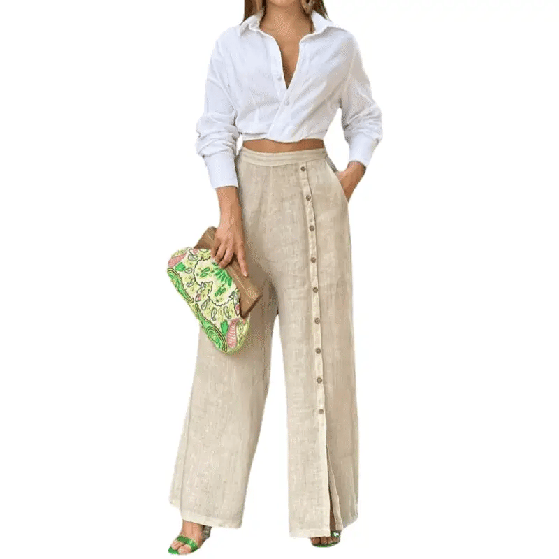 Conjunto Feminino Camisa Manga Longa e Calça Pantalona